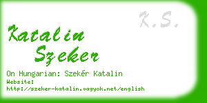 katalin szeker business card